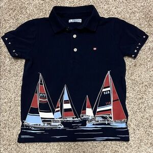 Mayoral Navy Blue Sailboat Kids Polo Shirt